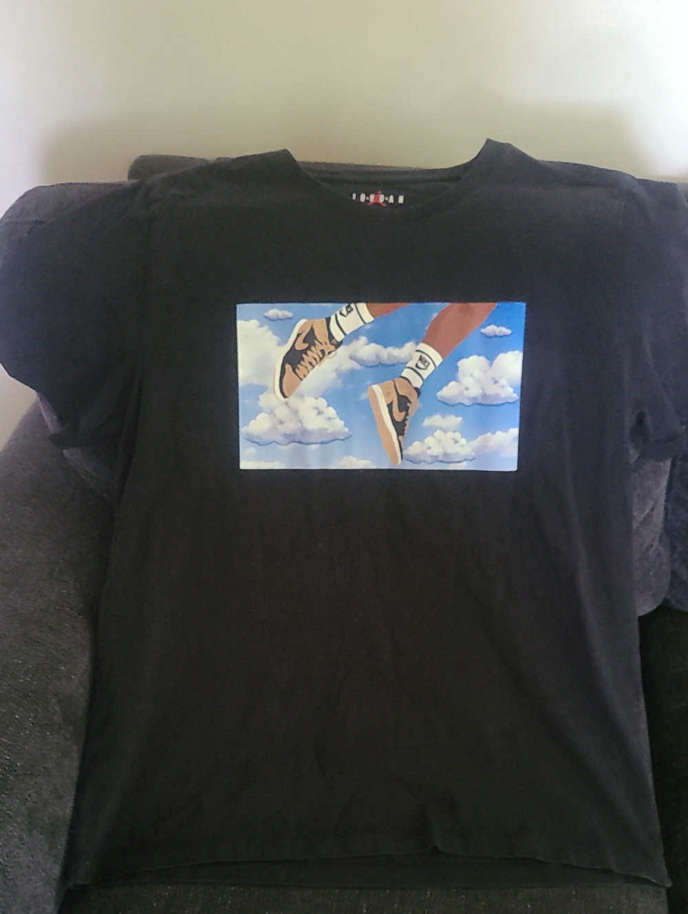 Jordan Black Tee with Red Jumpman Logo